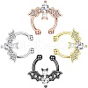 316L Stainless Steel Clear Cubic Zirconia Halloween Bat Clip-on Nose Septum Rings WG4B0C3-03-3
