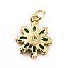 Rack Plating Brass Micro Pave Cubic Zirconia Charms ZIRC-F129-34A-G-2