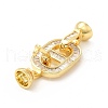 Rack Plating Brass Pave Clear Cubic Zirconia Fold Over Clasps KK-G458-04G-3