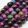 Faceted Natural Fire Crackle Agate Beads Strands G-F447-10mm-A07-1