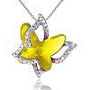 Butterfly Brass Pave Glass Birth Stone Pendant Necklaces FS-WG3BB0A-11-2