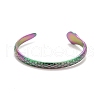 Ion Plating(IP) Rainbow Color 304 Stainless Steel Snake Wrap Open Cuff Ring for Women RJEW-C025-17M-3