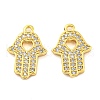 Brass Pave Cubic Zirconia Pendants KK-M286-11G-1