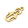 Ion Plating(IP) 201 Stainless Steel Pendants STAS-M015-03G-2