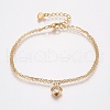 304 Stainless Steel Cable Chain Bracelets BJEW-I243-18G-A-1