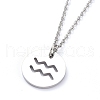 304 Stainless Steel Pendant Necklaces NJEW-E147-01P-3