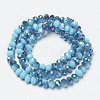 Electroplate Opaque Solid Color Glass Beads Strands EGLA-A034-P8mm-I13-2