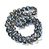 Electroplate UV Plating Glass Beads Strands EGLA-B008-01A-FR03-3