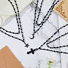 FIBLOOM 3 Set 3 Style Moon & Cross & Star Pendant Necklaces Set NJEW-FI0001-14-5