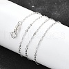 Anti-Tarnish Rhodium Plated Sterling Silver Necklaces X-STER-M034-32A-3