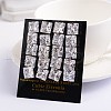 Square Cubic Zirconia Stud Earrings EJEW-H306-08G-6mm-2