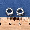 Wave Flat Round Brass Micro Pave Cubic Zirconia European Beads KK-K300-07A-S-3