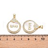 Brass Micro Pave Clear Cubic Zirconia Pendants KK-N254-187G-3