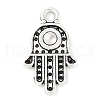 Hamsa Hand/Hand of Fatima/Hand of Miriam Tibetan Style Alloy Pendants TIBEP-R344-01AS-LF-1