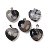 Dyed Natural Banded Agate Pendants G-G202-08B-1