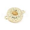 Brass Textured Connector Charms KK-M326-12G-2