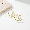 Punk Chic Brass Pave Clear Cubic Zirconia Stud Earrings LK0340-4