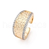 Brass Micro Pave Clear Cubic Zirconia Cuff Finger Rings for Women RJEW-C116-10G-4