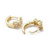 Brass with Clear Cubic Zirconia Hoop Earrings EJEW-B035-21KCG-2