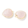 Natural Rose Quartz Pendants X-G-B009-03G-A-2