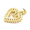 Rack Plating Brass Micro Pave Clear Cubic Zirconia Pendants KK-F861-01G-2