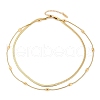 304 Stainless Steel Snake Chain Double Layer Necklaces for Women NJEW-Z072-03G-2