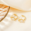 Fashionable Brass Clear Cubic Zirconia Heart with Crown Hoop Earrings CI1421-1-2