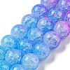 Spray Painted Crackle Glass Beads Strands DGLA-C002-10mm-05-3