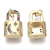 Brass Micro Pave Colorful Cubic Zirconia Pendants KK-S356-035G-NF-2