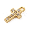Brass Micro Pave Clear Cubic Zirconia Charms KK-V016-22A-G-2