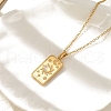 304 Stainless Steel Pave Opalite Rectangle Pendant Necklaces for Women Men NJEW-R018-05G-01-1