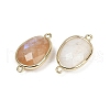 Natural Moonstone Faceted Connector Charms G-K347-11G-03-2