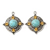 Tibetan Style Alloy Pave Imitation Turquoise Pendants FIND-NH0001-04AS-1