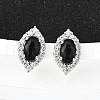 Brass Micro Pave Cubic Zirconia Stud Earrings EJEW-M103-02P-1