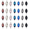 HOBBIESAY 28Pcs 7 Colors Alloy Glass Connector Charms FIND-HY0001-87-1