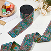 Ethnic Style Polyester Jacquard Flower Ribbons SRIB-WH0011-263A-4