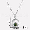 304 Stainless Steel Pave Natural Paua Shell Crescent Moon Pendant Necklaces ZQ6791-1-1