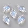 Embossed Glass Rhinestone Pendants GLAA-J101-04A-001SI-1