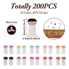 200Pcs 10 Colors Opaque Glass Beads GLAA-TA0001-20-12