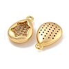 Brass Micro Pave Clear Cubic Zirconia Pendants KK-U006-07G-03-2