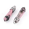 Natural Rhodonite Pointed Pendants G-P309-02-2