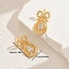 Brass Clear Cubic Zirconia Butterfly with Teardrop Dangle Stud Earrings EE7763-5