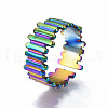 Ion Plating(IP) 304 Stainless Steel Cuff Ring RJEW-S405-142-4