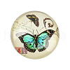 Butterfly Printed Glass Half Round/Dome Cabochons GGLA-N004-18mm-C-2