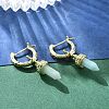 Natural Flower Amazonite Hoop Earrings EJEW-P306-01G-11-2