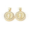 Brass Micro Pave Cubic Zirconia Pendants KK-F845-20G-2