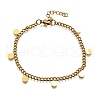 304 Stainless Steel Flat Round Charm Bracelets BJEW-R021-04G-4