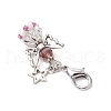 Angel Glass Beaded & Alloy Pendant Decorations HJEW-MZ00192-02-4