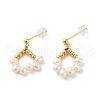 Natural Pearl Stud Earrings for Women EJEW-E303-27G-1