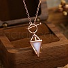 925 Sterling Silver Pave Natural Moonstone Rhombus Pendant Necklaces for Women FS-WGC4423-02-2